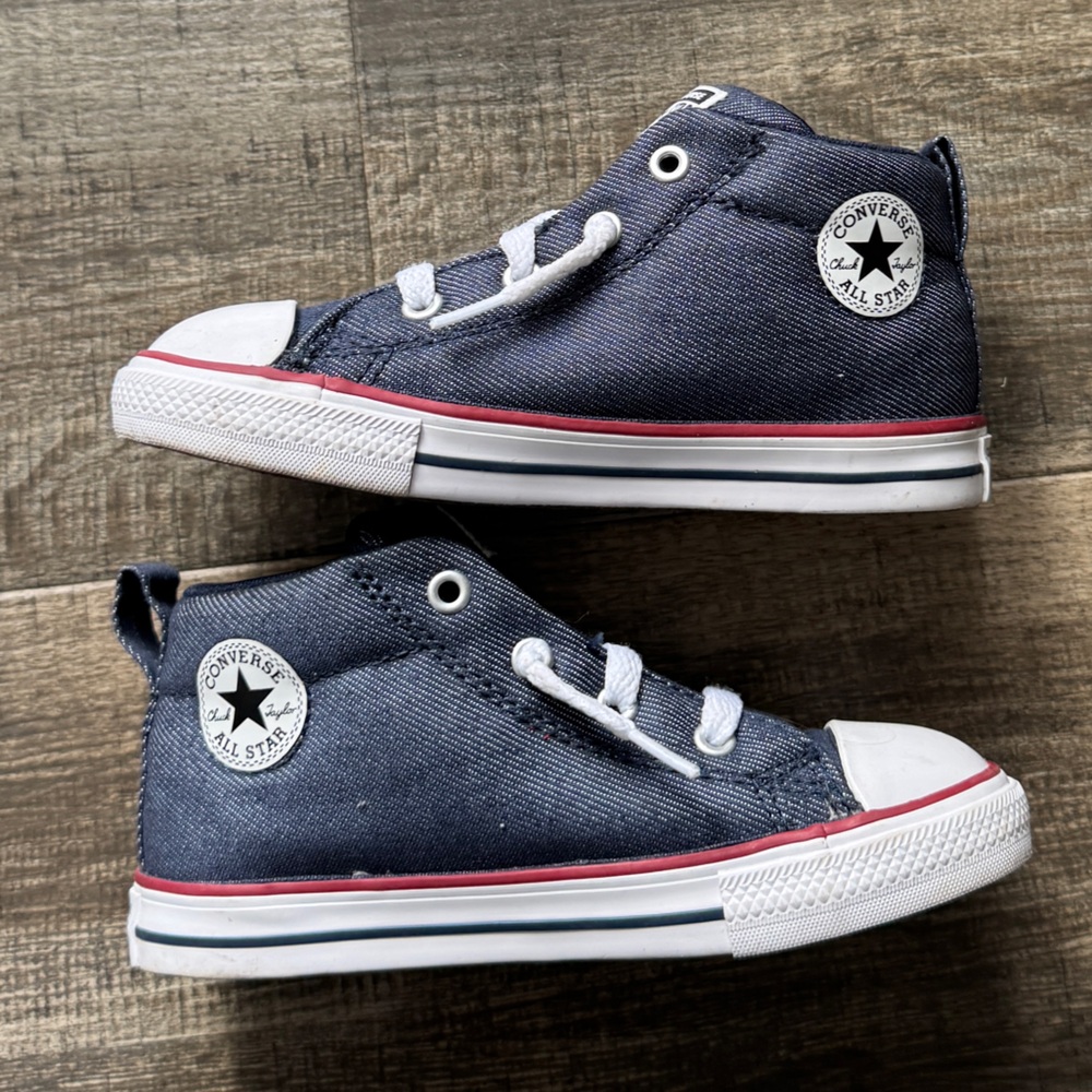 Converse high top denim navy blue toddler 10c - Picture 2 of 6